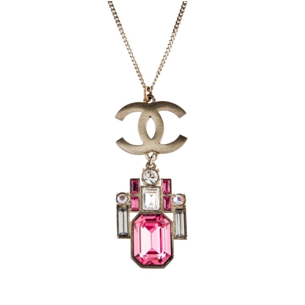 Chanel Strass CC Pendant Necklace - Vintage